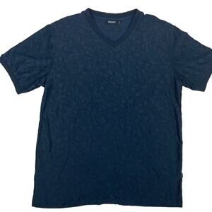 Barabas Men’s Tonal Floral Print Tee Navy Blue Hibiscus Flowers 2XL Big & Tall